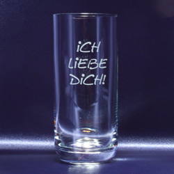 Longdrinkglas 320ml "Ich liebe Dich!"