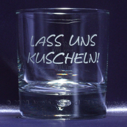 Whisky Glas "Centro" 330ml "Lass uns kuscheln"
